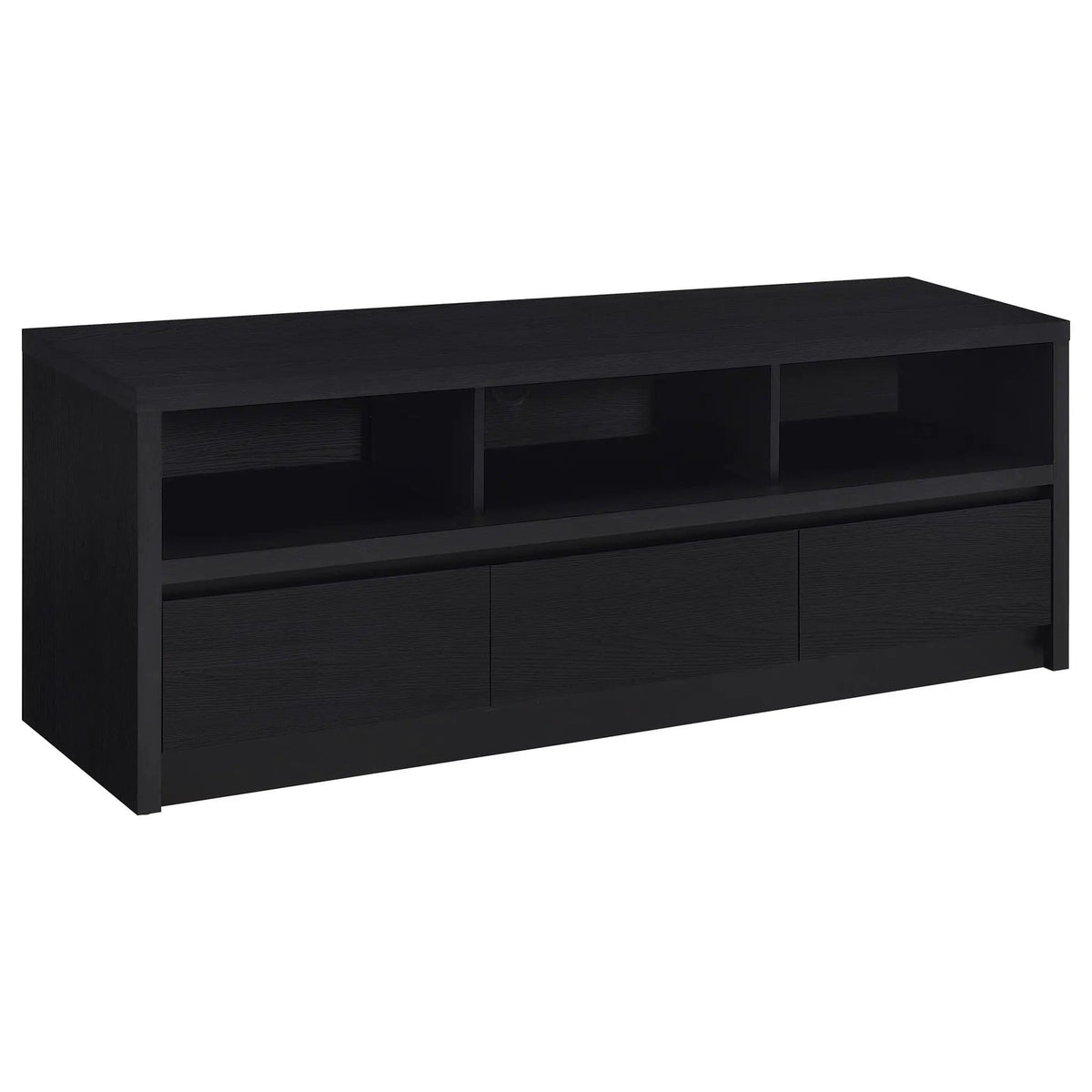 Rutland 59-inch 3-drawer TV Stand Media Console | 59 x 15.5 x 22 in | Engineered Wood & Veneer | Black