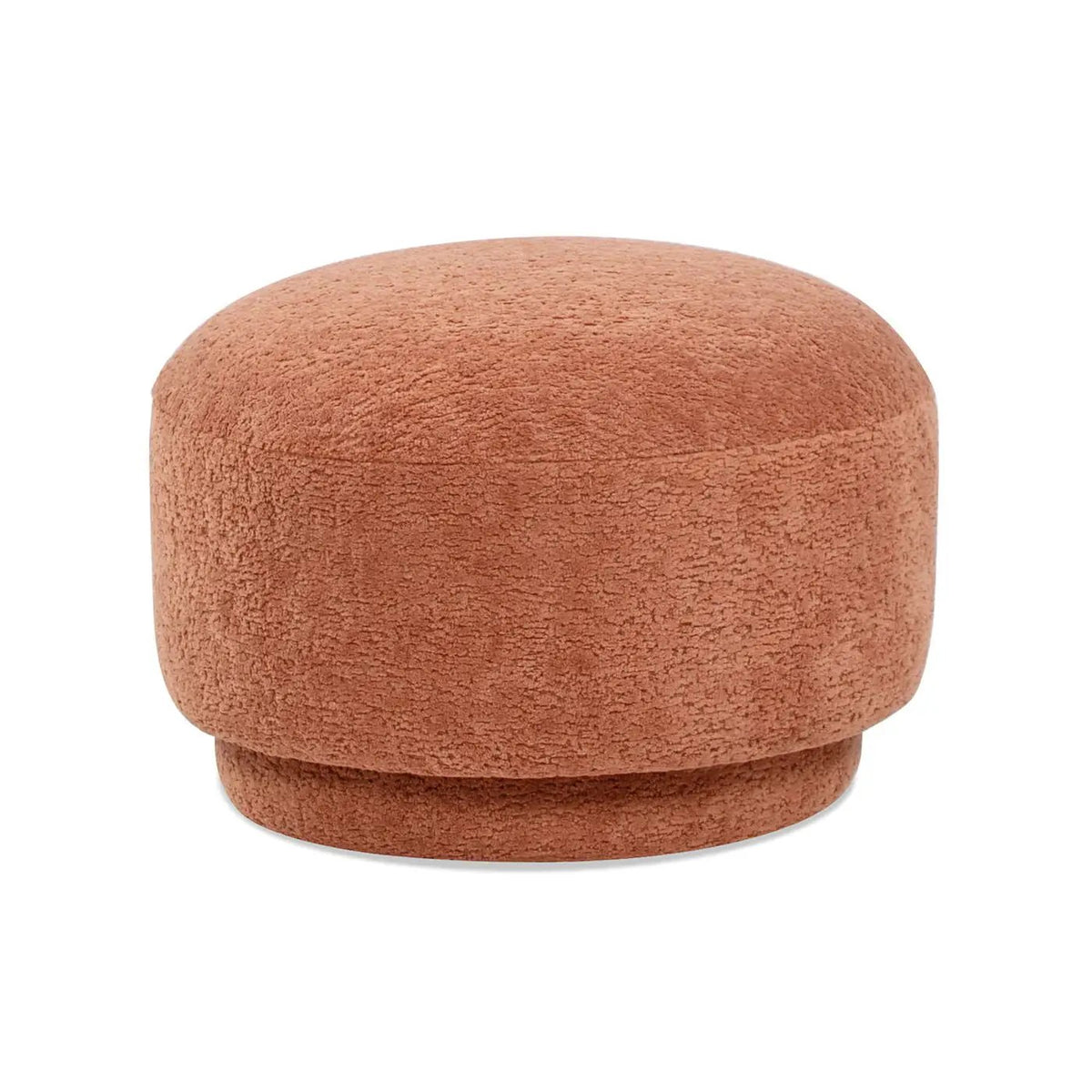 Fuji Mushroom Footstool Ottoman | Faux Shearling Upholstery | 15 Inch Diameter | Compact Size
