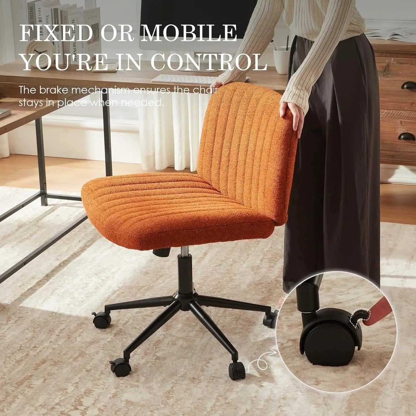 Orange Pocket Spring Office Chair For Computer Desk from PriceLows™