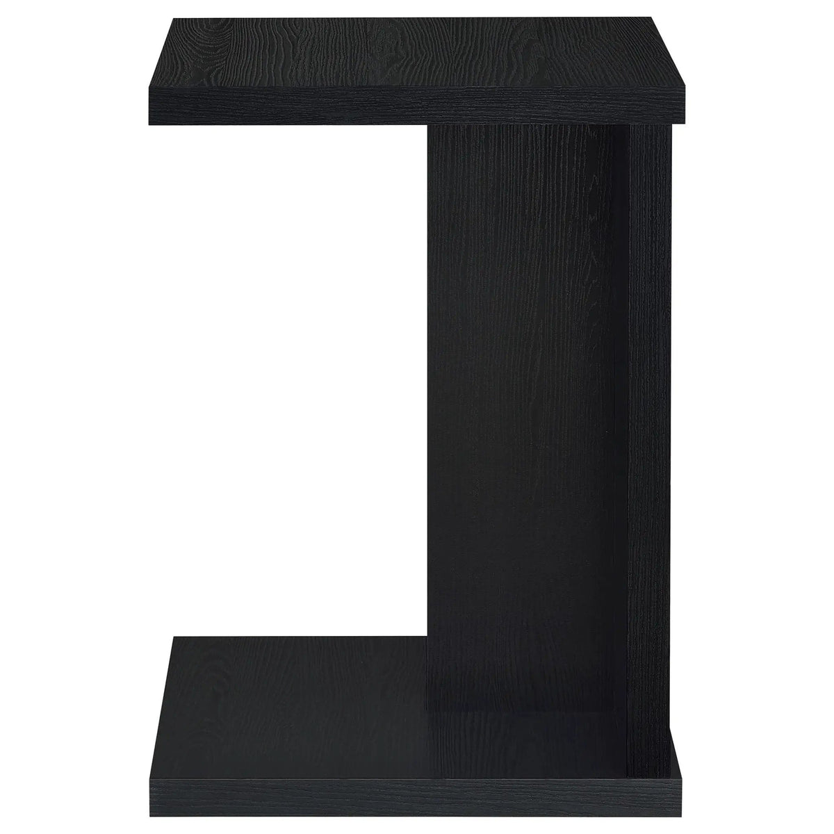 Clower Engineered Wood C-Shaped Sofa Side Table | 15.75 x 11.5 x 23.5 in | Engineered Wood & Veneer | Black