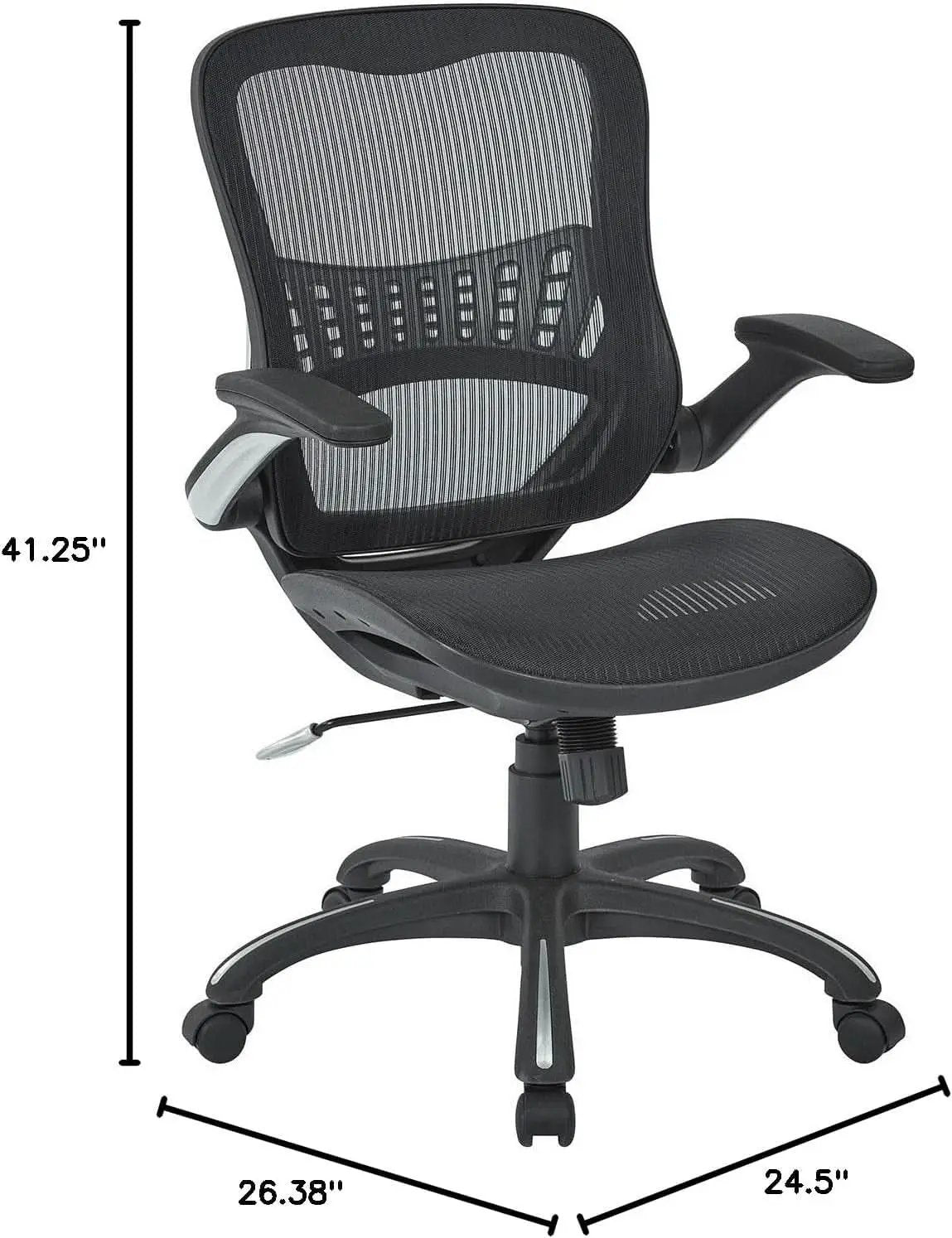 Office Star Ventilated Desk Chair With Breathable Mesh Seat Back Black Base from PriceLows™