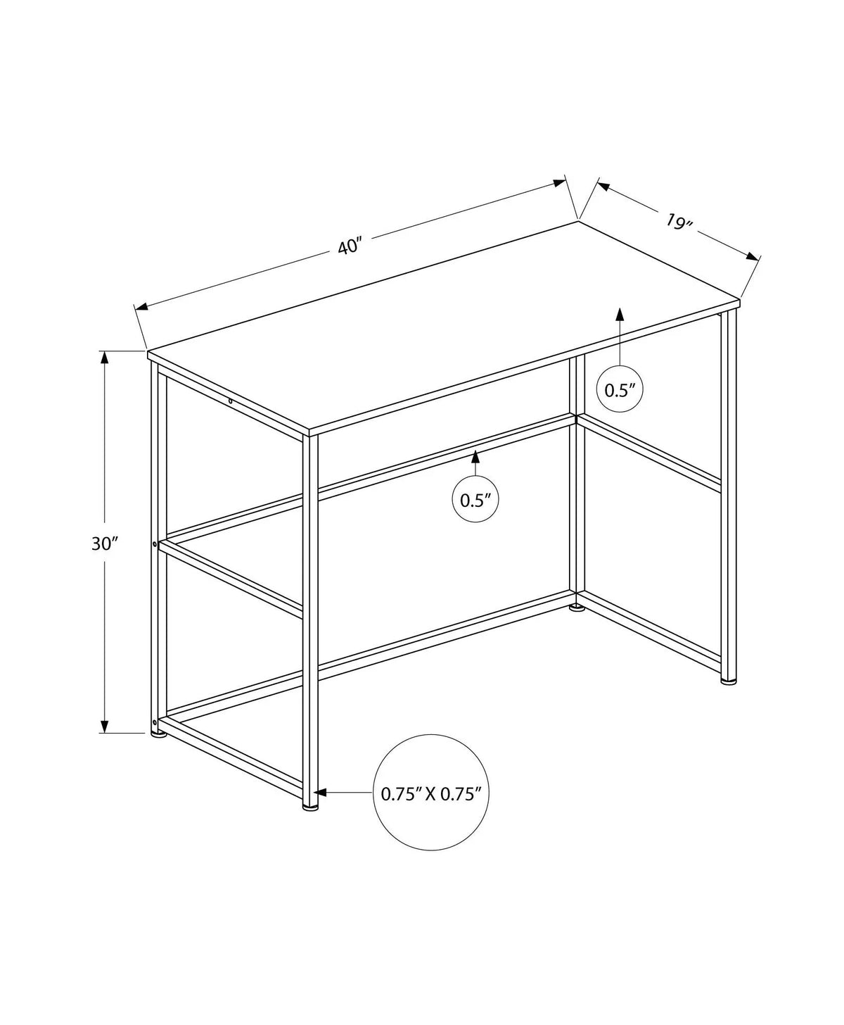 Computer Desk With Drawers | 40 Inch Width | Stylish Laminated Desktop | Reversible Layout