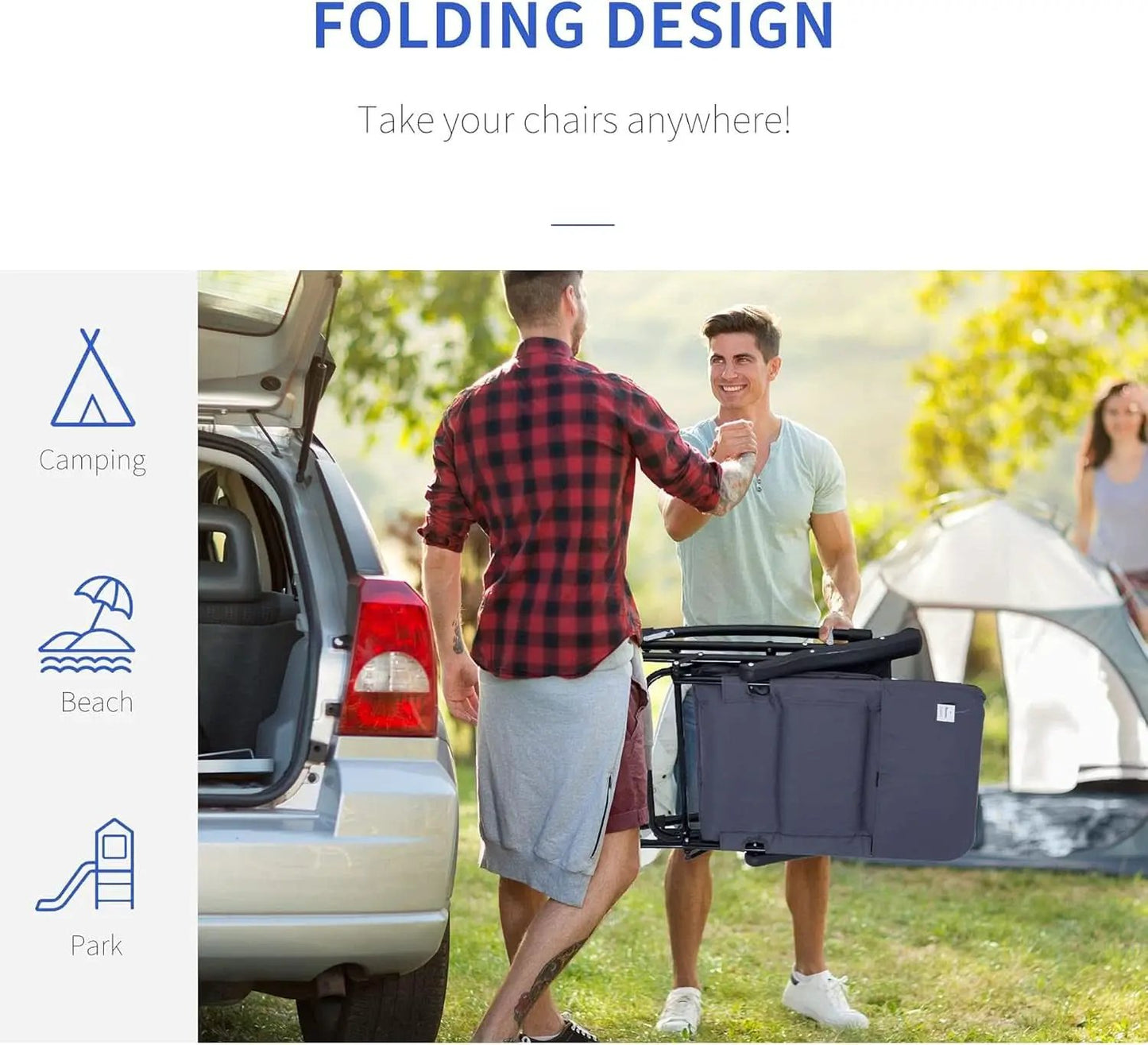 2 Piece Outdoor Patio Furniture Set With Folding Padded Rocking Chairs Navy Blue For Porch Balcony And Camping from PriceLows™