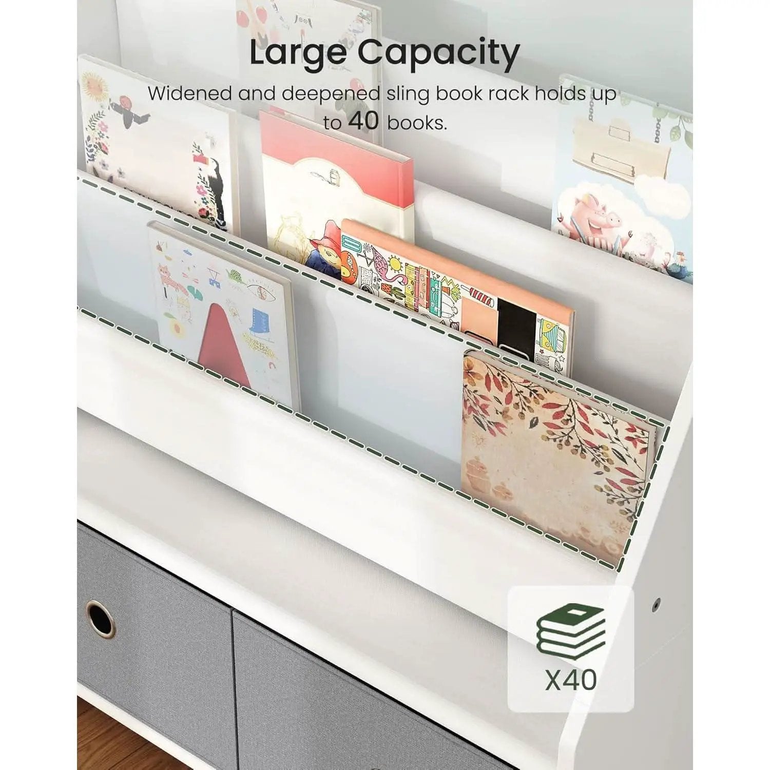 Kids Bookshelf And Toy Storage 4 Tier Book Rack White Gray from PriceLows™