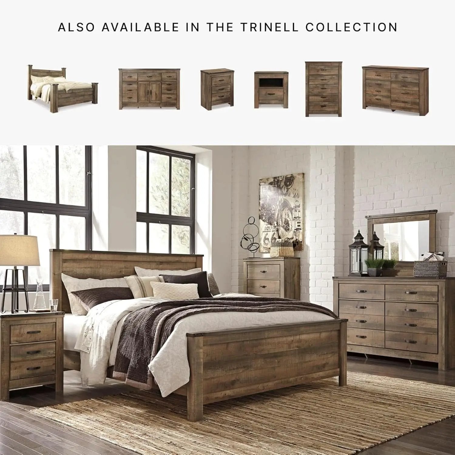 Rustic King Headboard with Charming Plank Details from PriceLows™