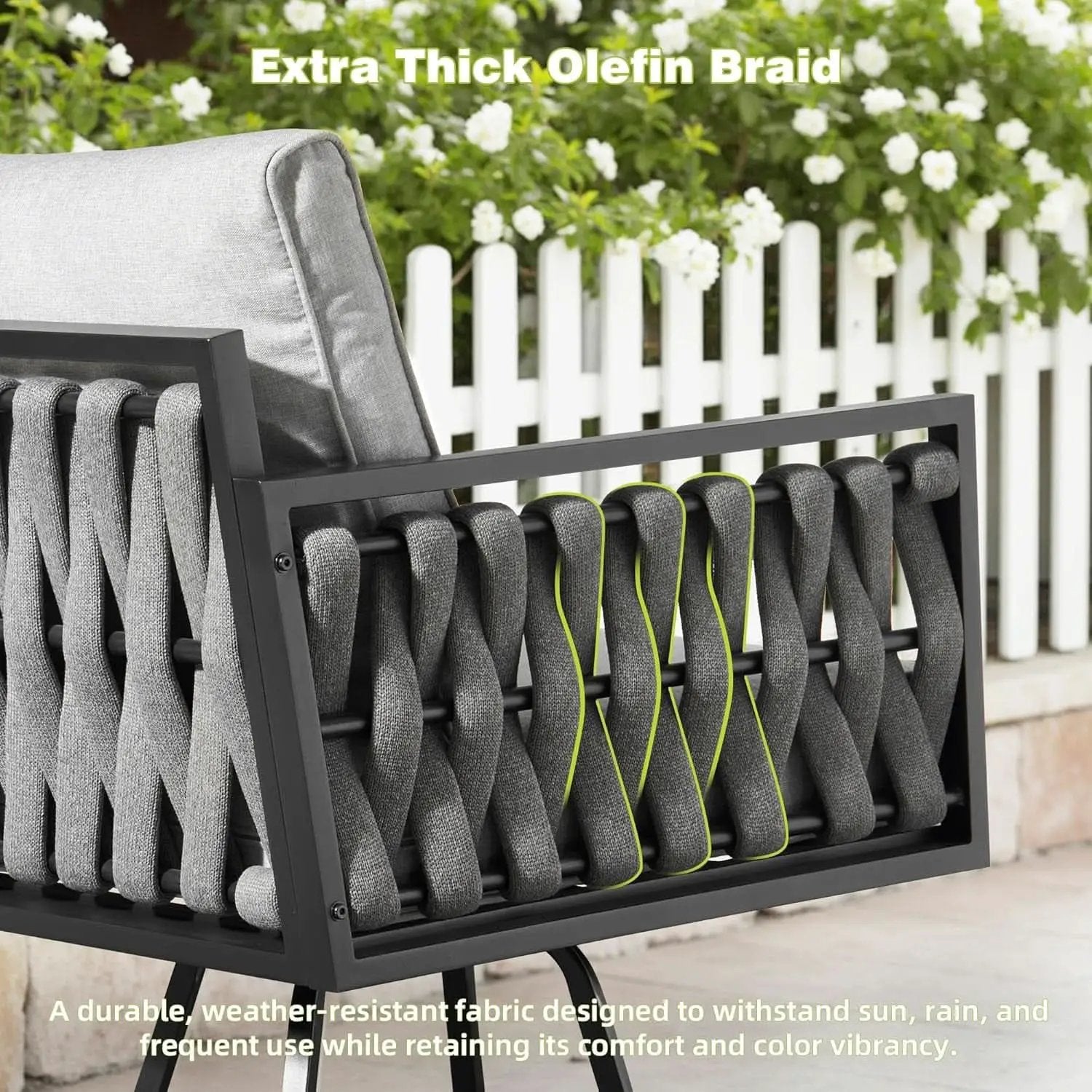 Outdoor Patio Furniture Set with Swivel Chair and Table from PriceLows™