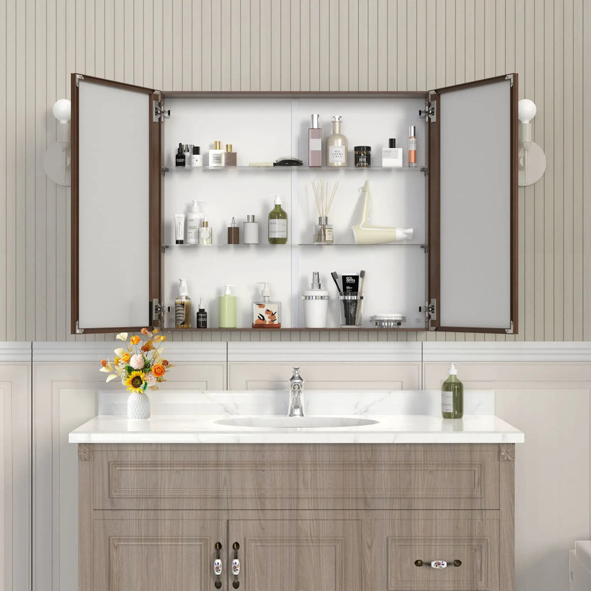 Bathroom Medicine Cabinet | Aluminum Alloy Body | Adjustable Shelves