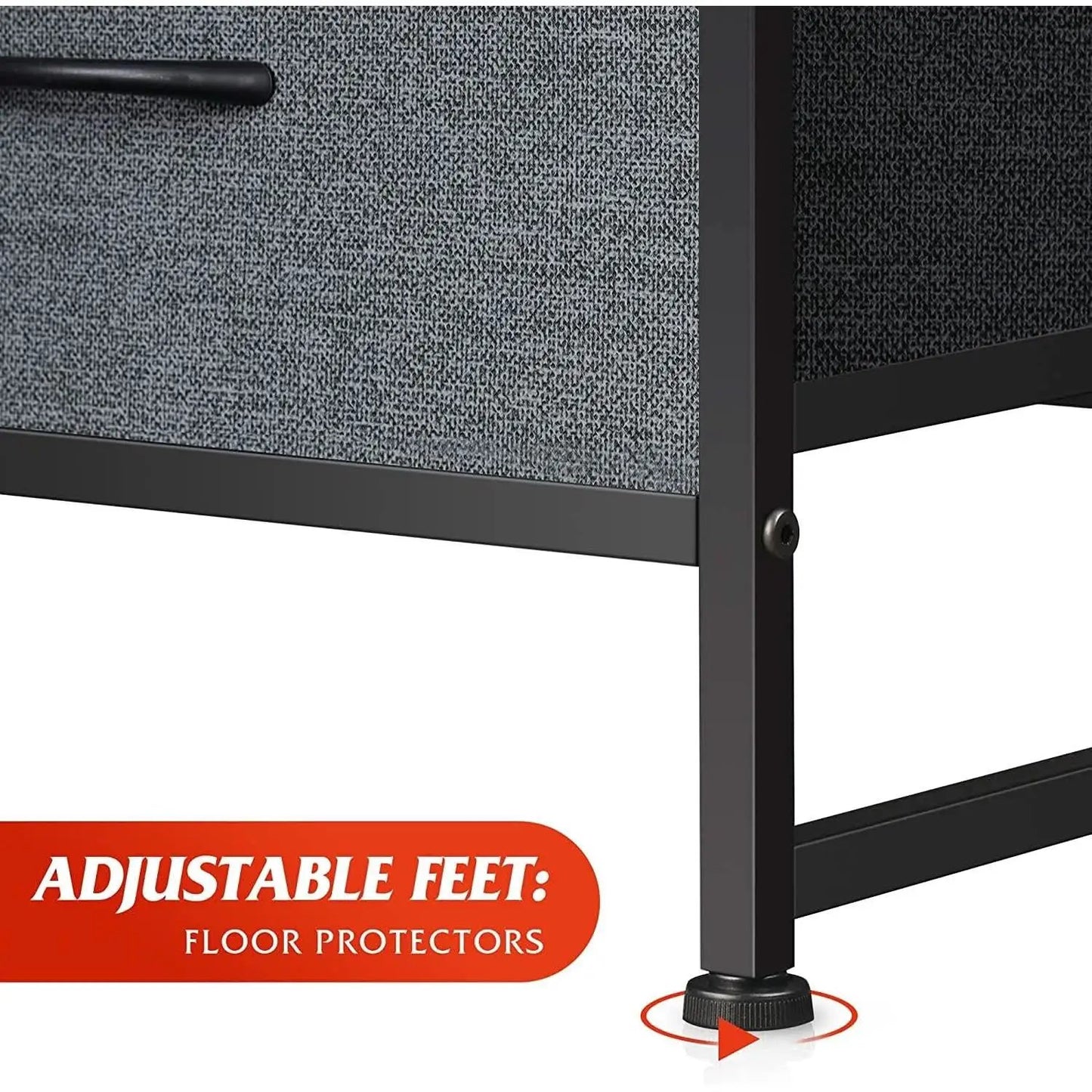 Six Drawer Dark Grey Fabric Dresser For Bedroom Storage from PriceLows™