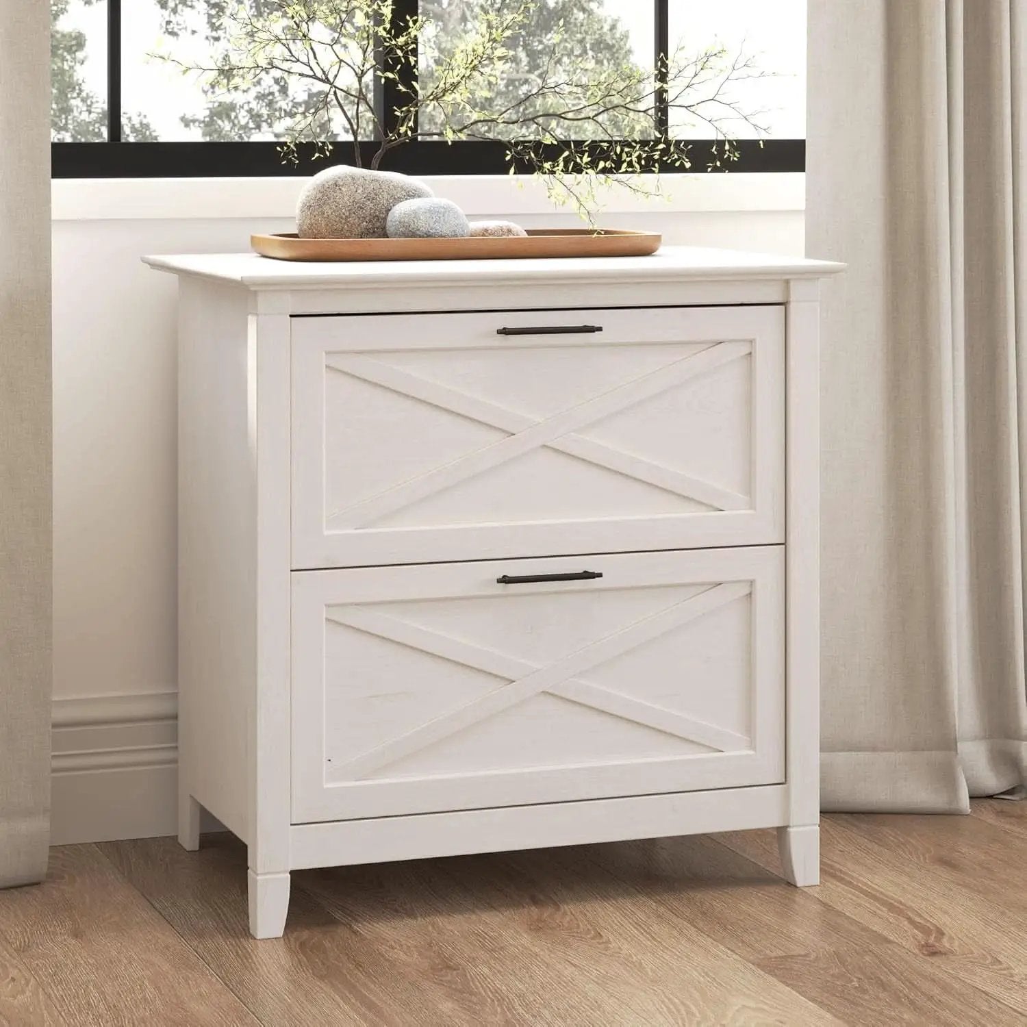 Key West 2 Drawer Lateral File Cabinet Linen White Oak from PriceLows™