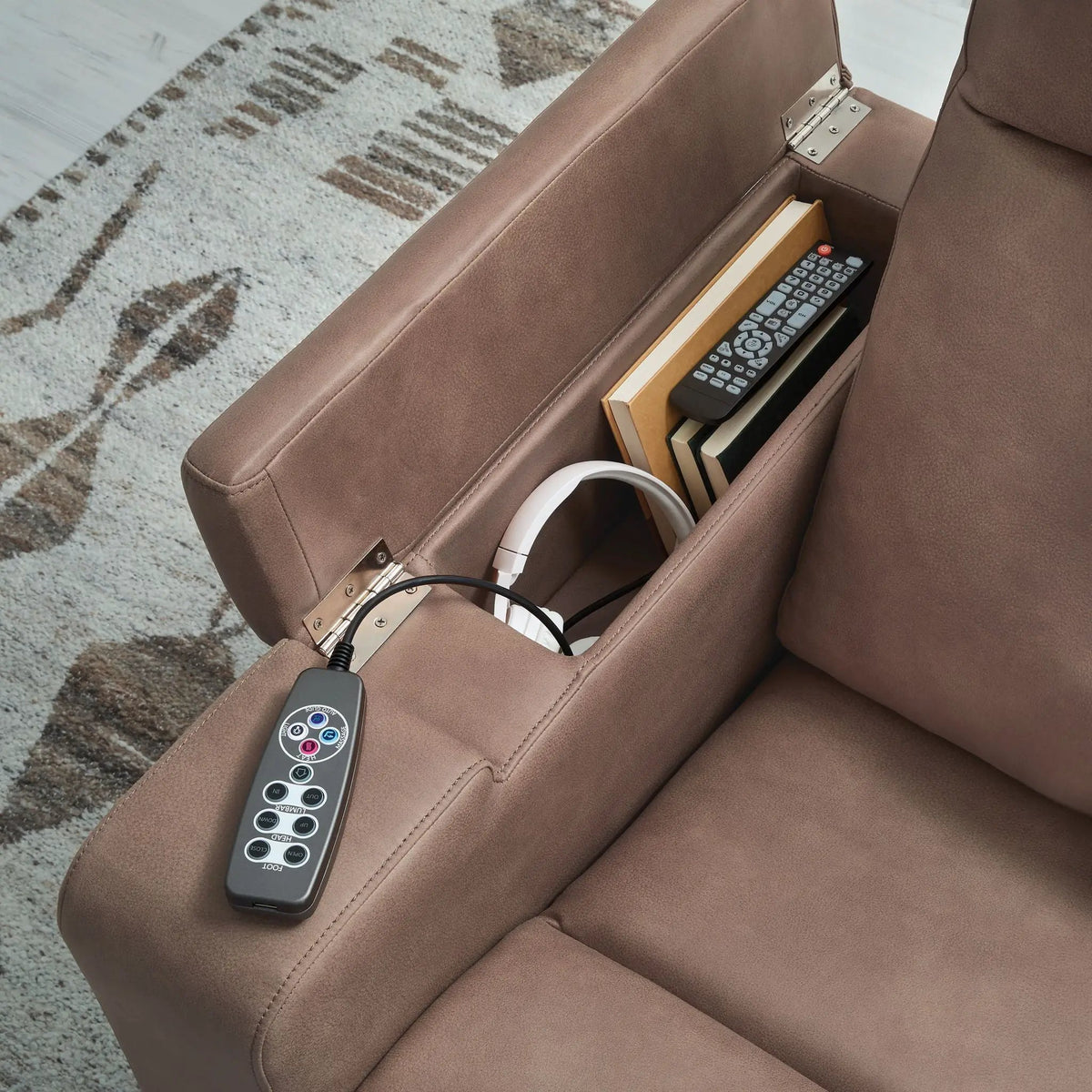 Lorrenton Glider Power Recliner | Caramel | Audio System | 22.63 Inch Seat Width