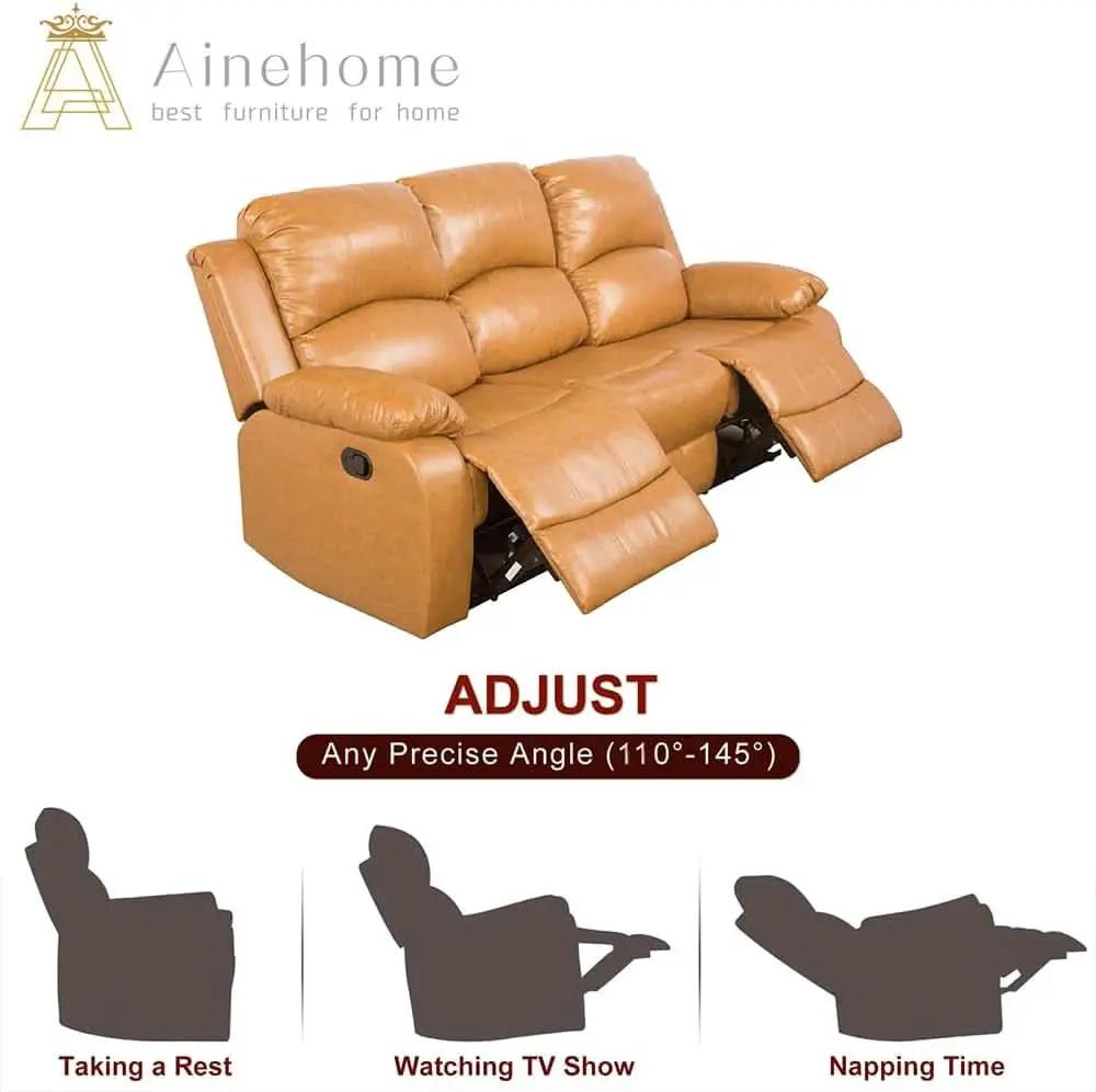 Leather Recliner Sofa Set With Drop Table Ginger 3Seater from PriceLows™