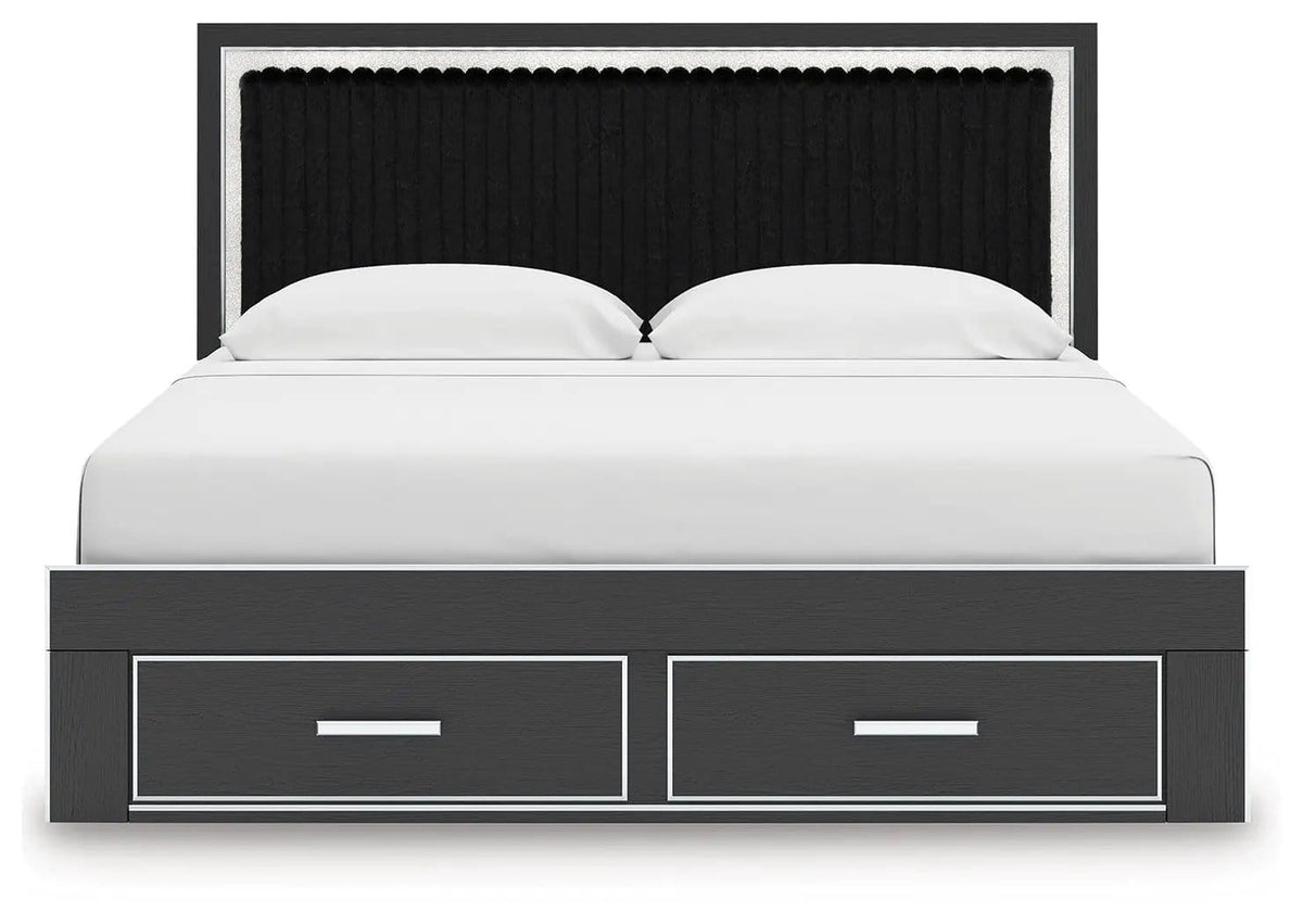 Zuraleus Upholstered Panel Platform Storage Bed | 4 Pieces | Bedroom Furniture | Bedroom