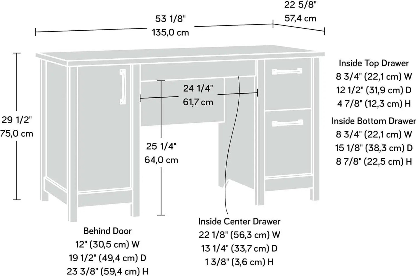 Sindoori Mango Computer Desk With Integrated Drawers from PriceLows™