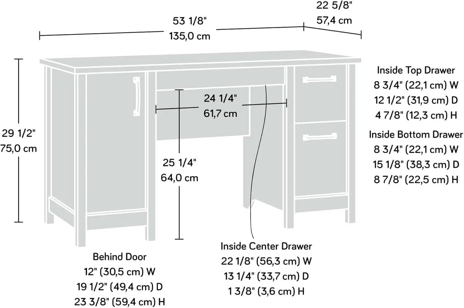 Cannery Bridge Desk Sindoori Mango Featuring Drawers from PriceLows™