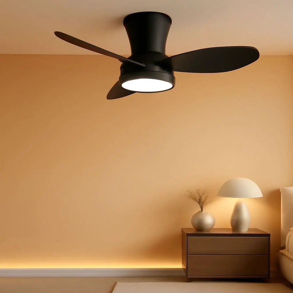 32 Inch Quiet Ceiling Fan With LED Light And Remote from PriceLows™