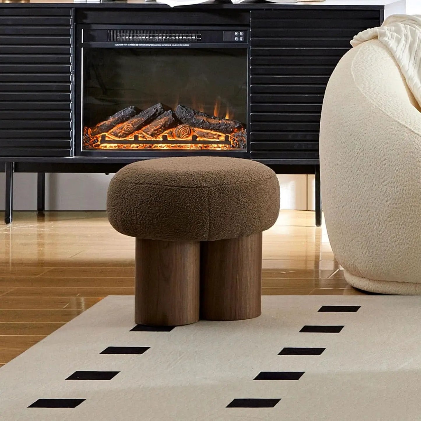 Brown Mushroom Stool Ottoman Footrest 16.54 Inches from PriceLows™