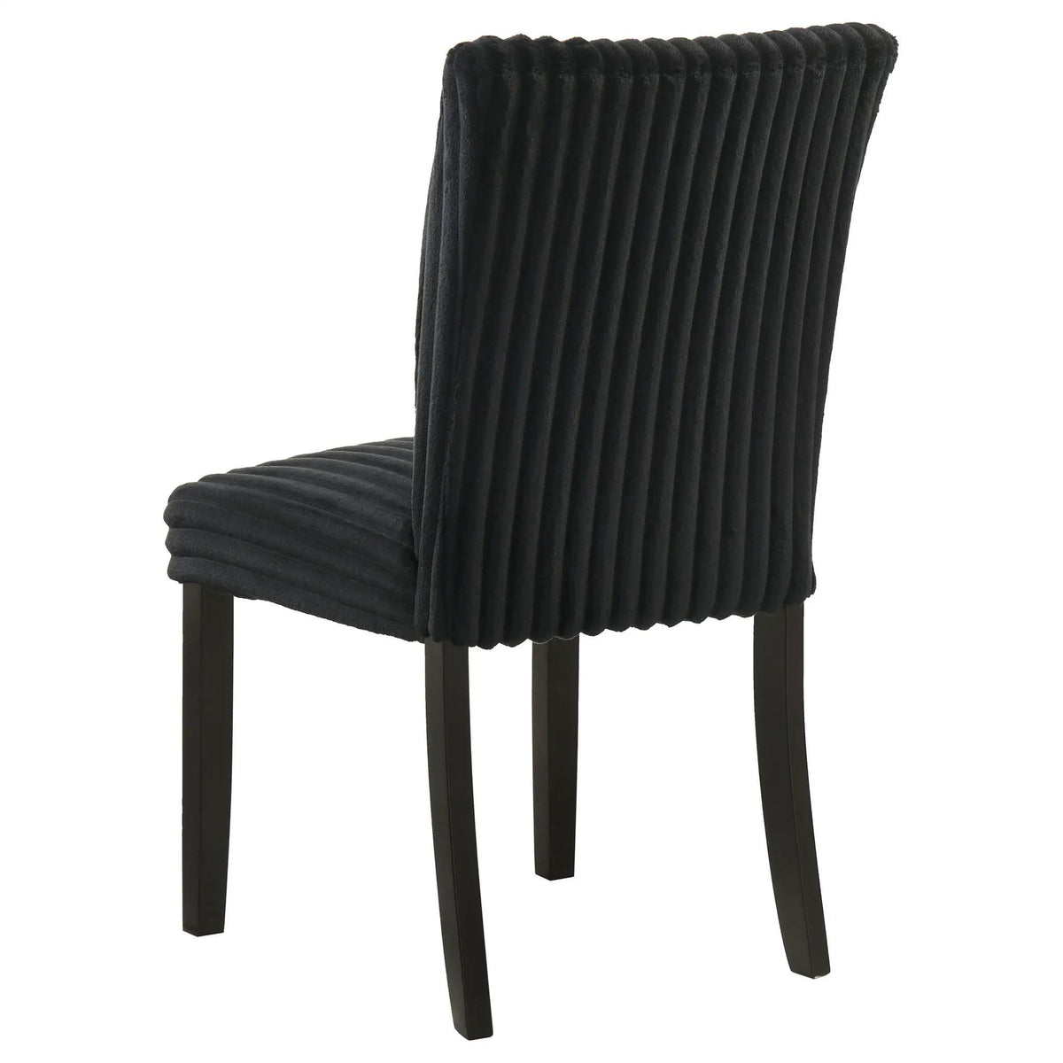 Dermott Upholstered Parson Dining Side Chair Black (Set of 2) | 19.5 x 23.75 x 36.75 in | Rubberwood & Fabric | Dining Room