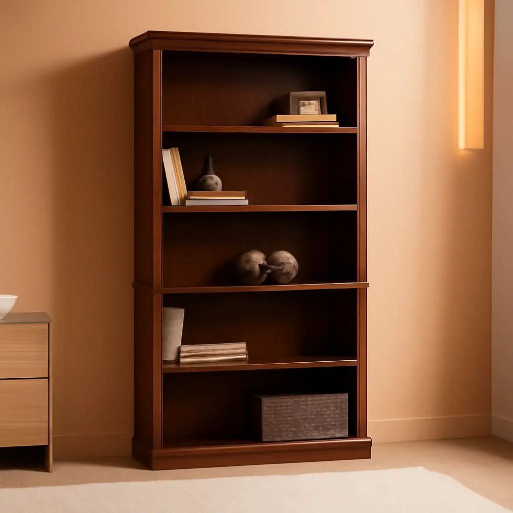 Five Shelf Bookcase In Select Cherry Finish With Adjustable Shelves from PriceLows™