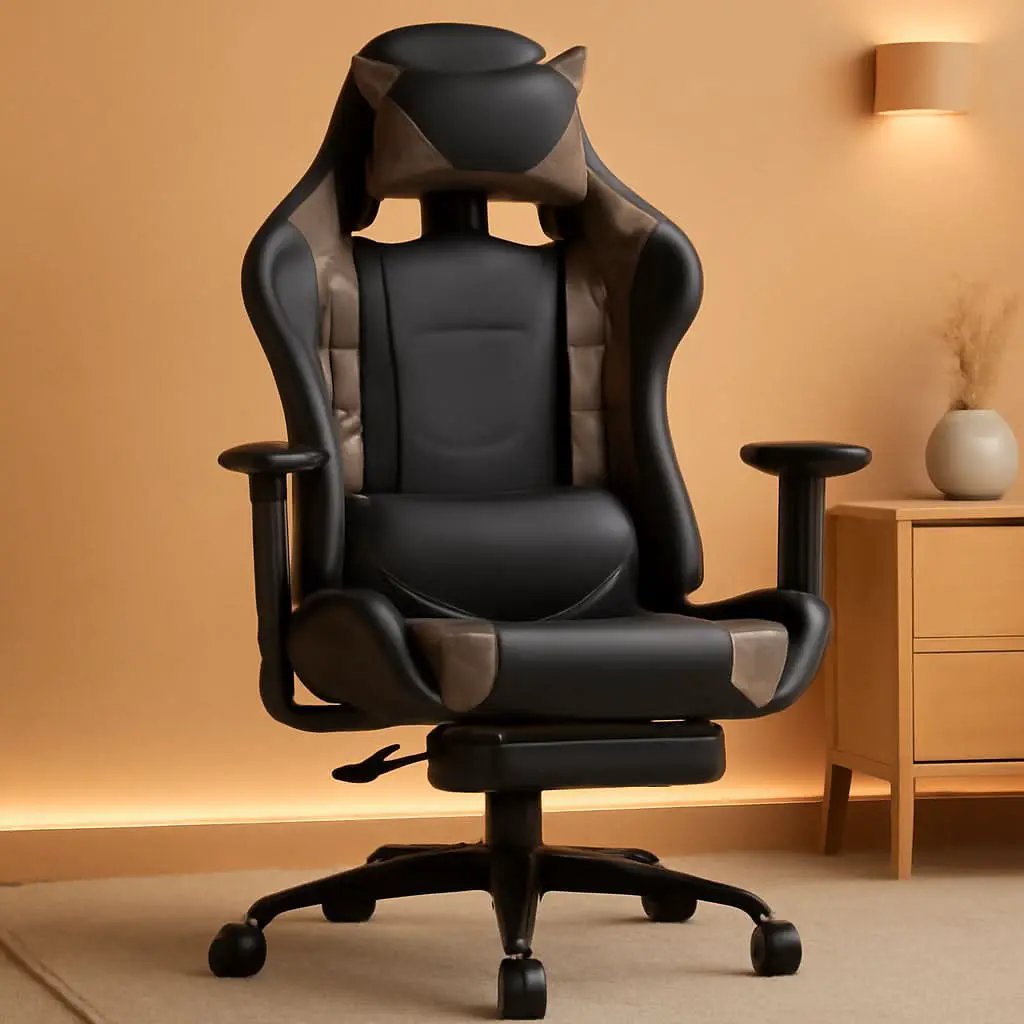 Ergonomic PU Leather Gaming Chair With Lumbar Support from PriceLows™