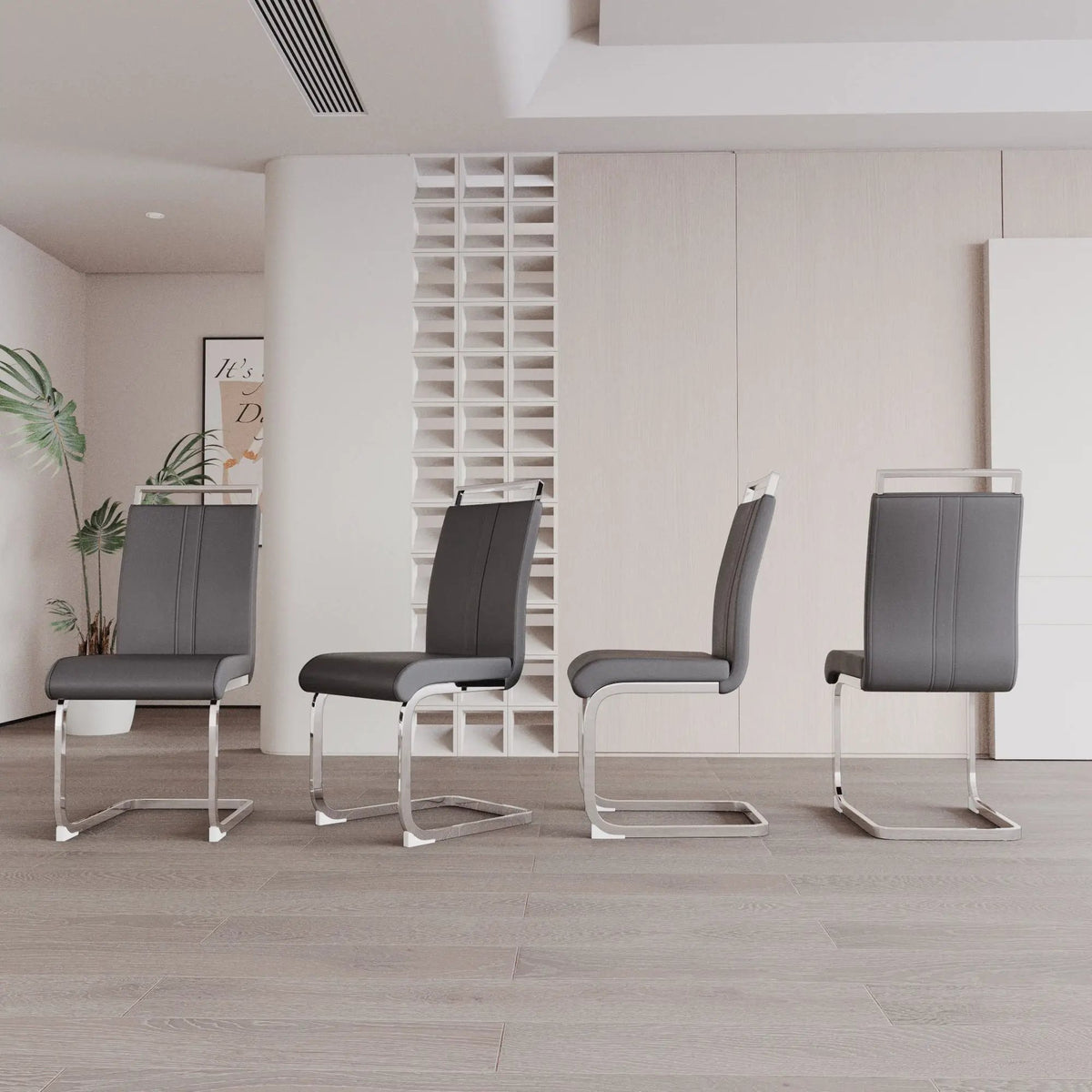 Modern Dining Chairs | Padded Seat | High Back | Accessory Bag Included