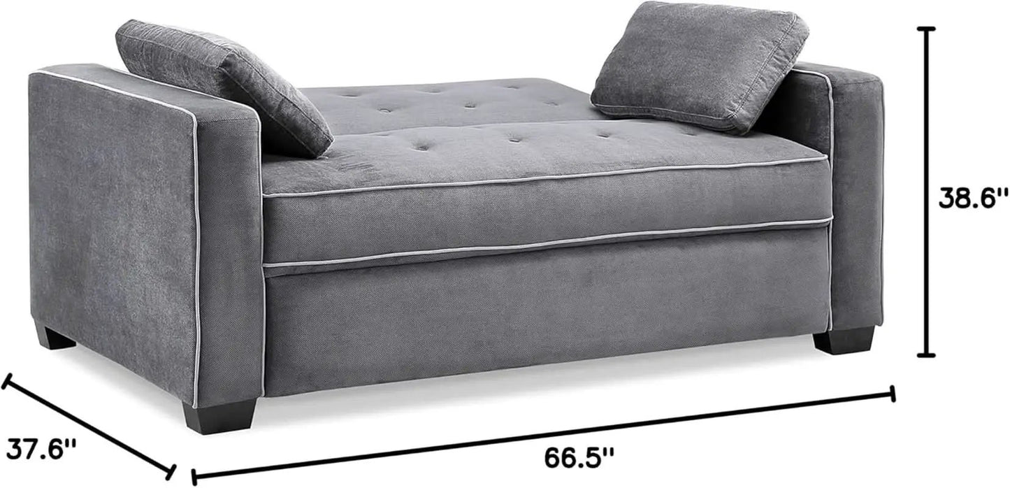 Ainsley Loveseat With Pull Out Sleeper Microfiber Charcoal from PriceLows™
