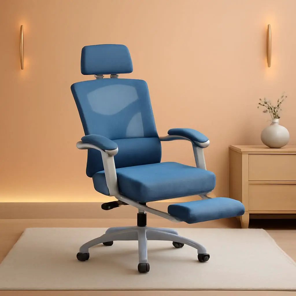 Blue Ergonomic Mesh Office Chair With Lumbar Support from PriceLows™