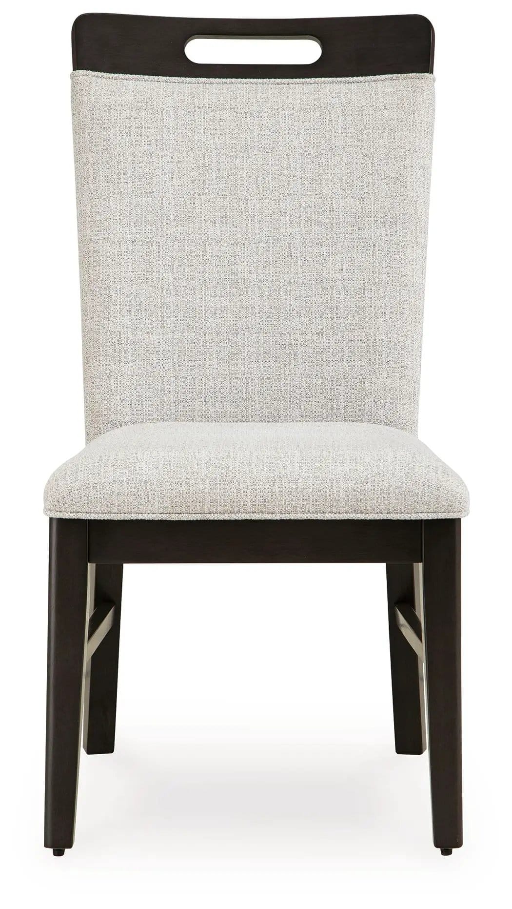 Neymorton Dining Upholstered Side Chair (Set of 2) | 20.25 x 24.5 x 39.38 in | Solid Wood & Fabric | Light Gray / Brown