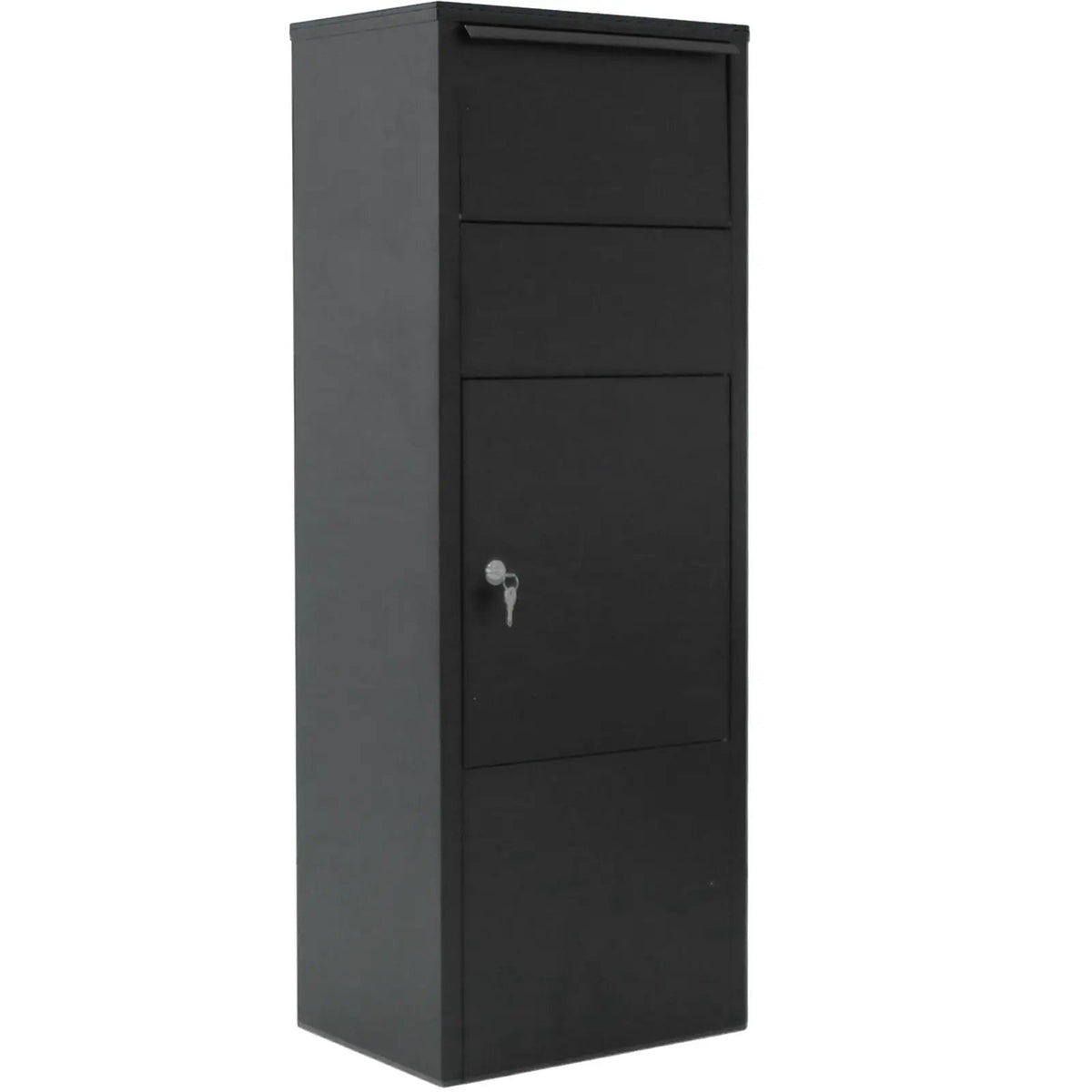 Freestanding Parcel Drop Box | Lockable Door | Weatherproof | Black