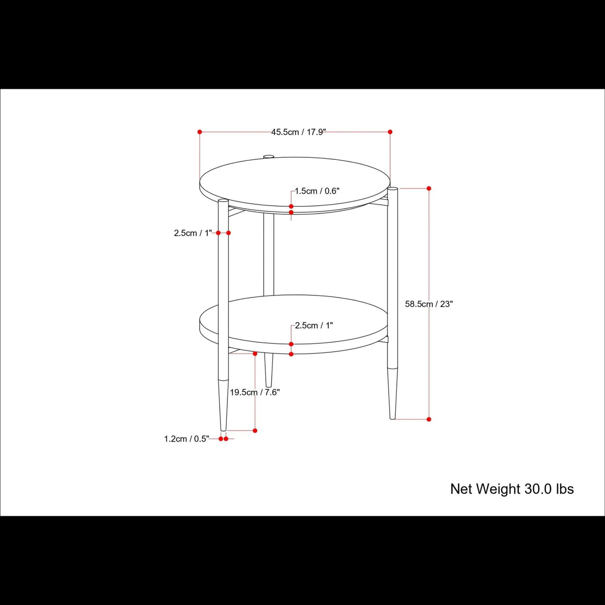 Wagner Round Marble And Wood Coffee Table | Solid Acacia | Open Bottom Shelf | 29.9 Inch Diameter