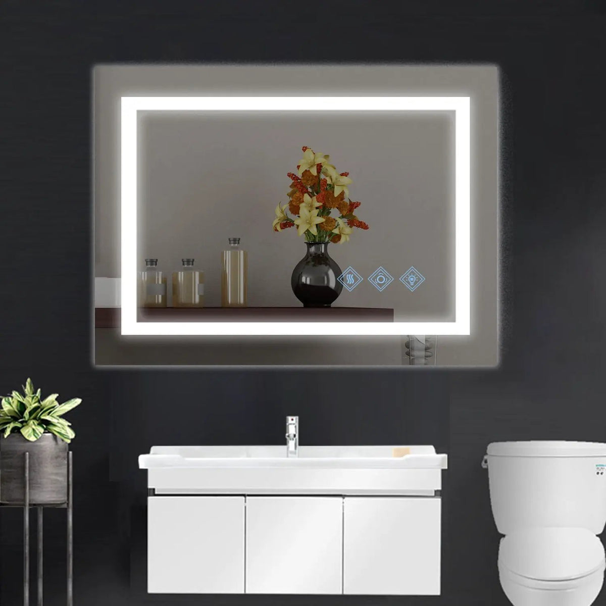 LED Bathroom Mirror With Lights | 3000-6000K Dimmable | Anti-Fog | Wall Mounted Vanity Mirror