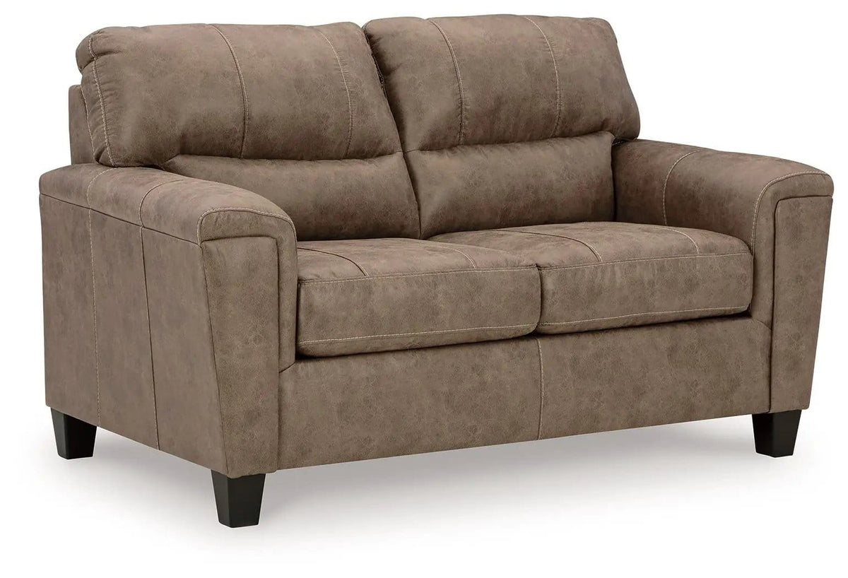 Navi Loveseat | 61 x 38 x 39 in | Faux Leather & Wood | Fossil