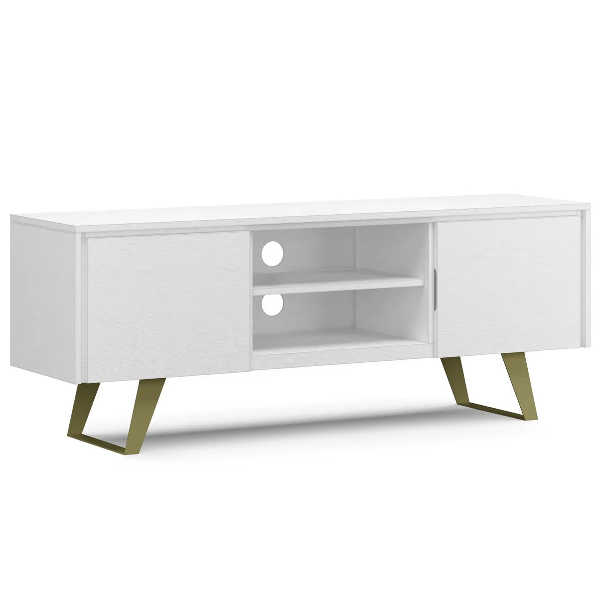Lowry TV Media Stand | Handcrafted Solid Acacia Hardwood | Fits TVs Up To 70 Inch | Two Doors