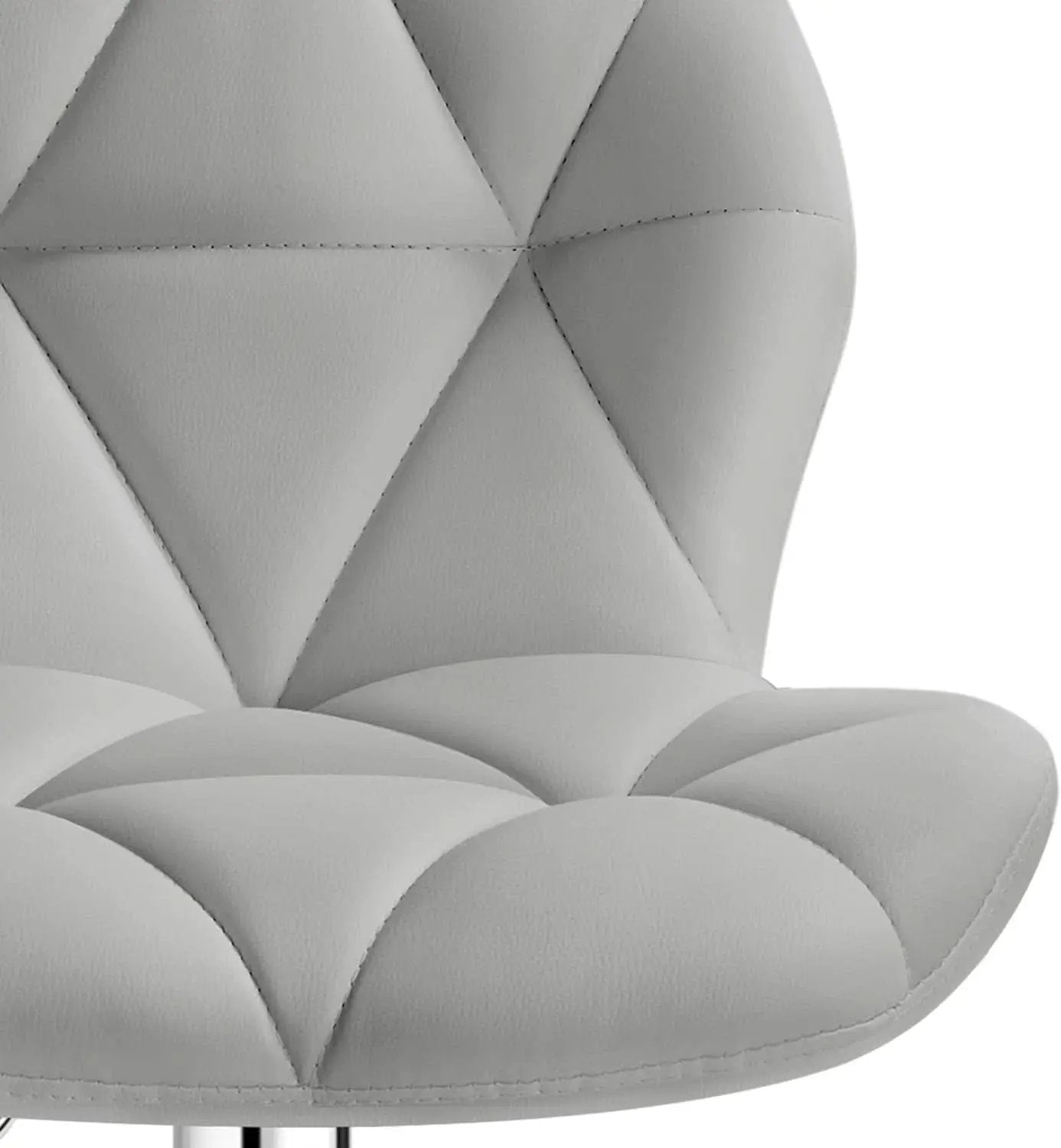 Grey PU Leather Bar Stools Set Of 2 Adjustable Height from PriceLows™