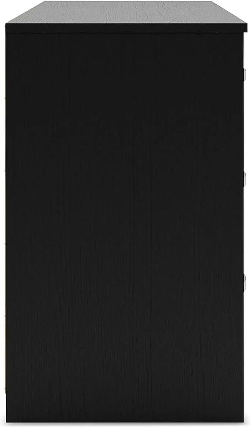 Black Contemporary Six Drawer Dresser Ball Bearing Slides from PriceLows™