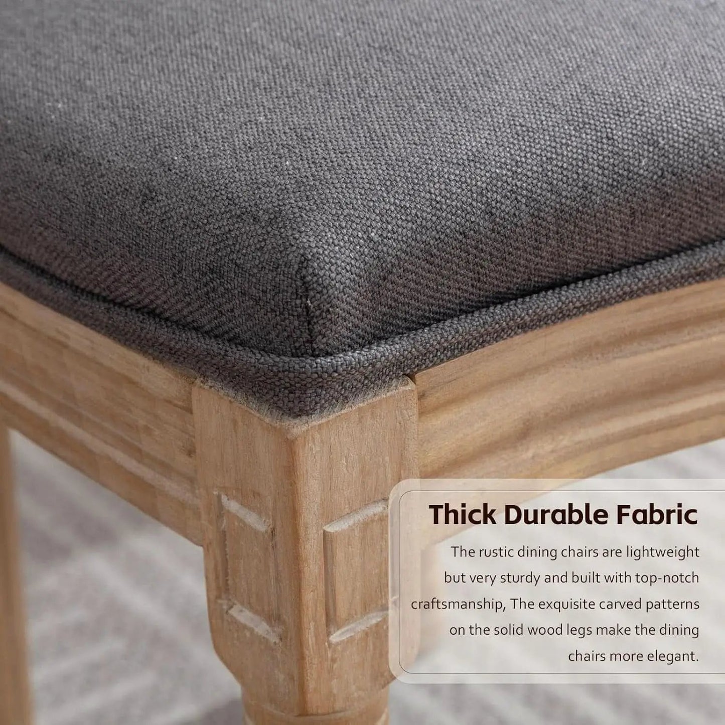 Upholstered Dining Chairs Set Of 6 Grey Fabric Oval Back from PriceLows™