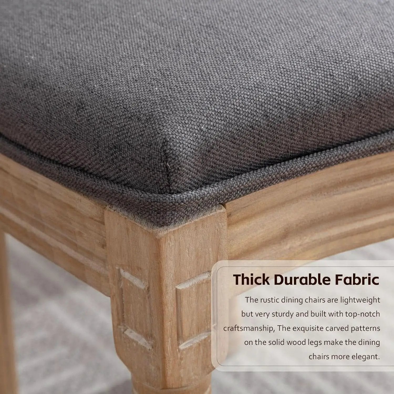 Upholstered Dining Chairs Set Of 6 Grey Fabric Oval Back from PriceLows™