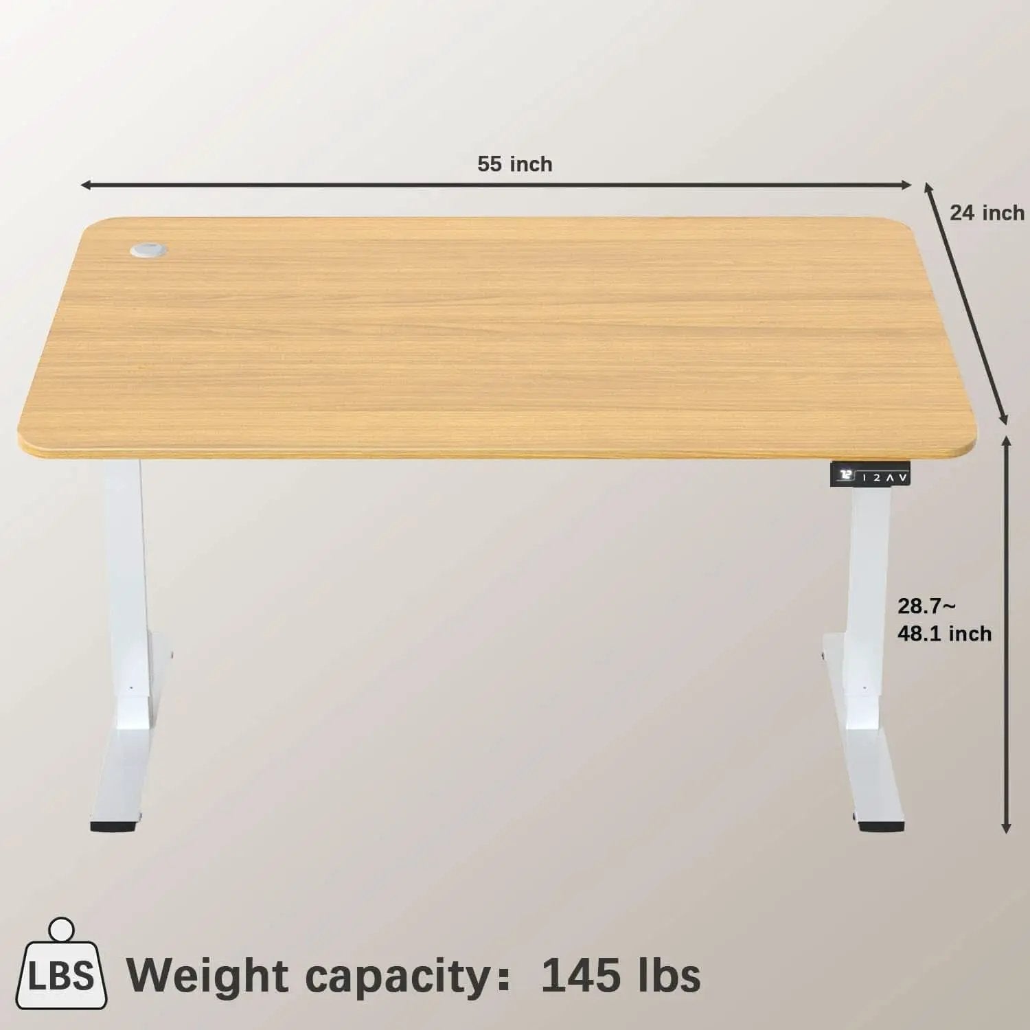 Electric Height Adjustable Desk 55 X 24 Memory Preset from PriceLows™