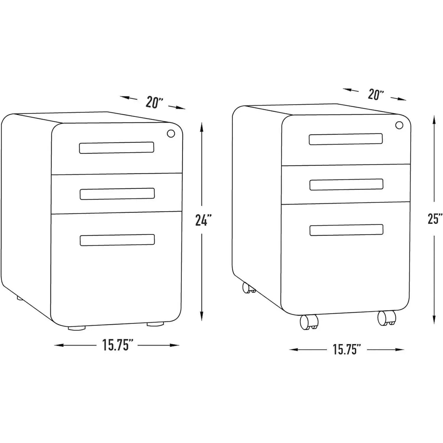 White Filing Cabinet With Lock And Wheels For Office from PriceLows™