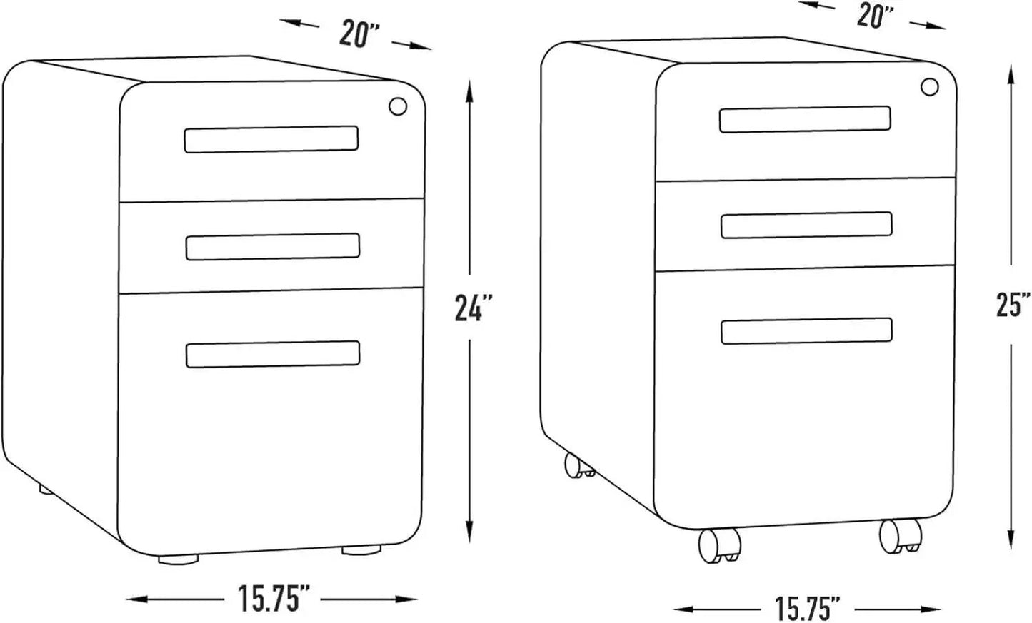 Stockpile 3 Drawer File Cabinet With Lock Under Desk from PriceLows™