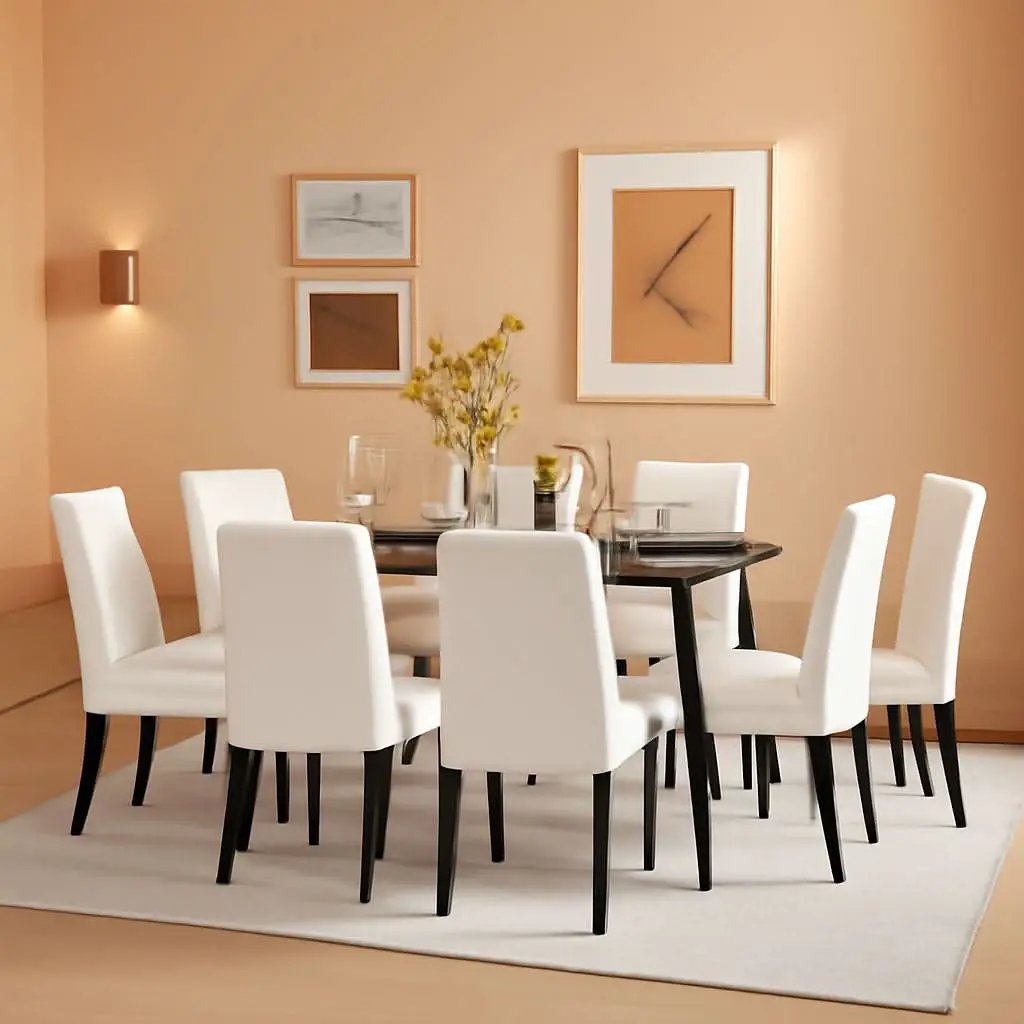 Set Of 4 Modern Parson Chairs With Faux Leather White from PriceLows™