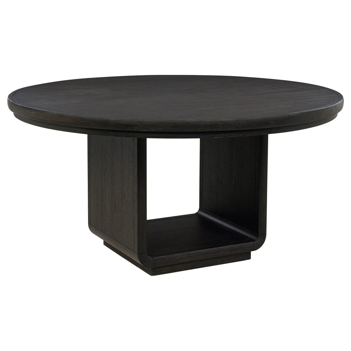 Leandro 7-piece Round Dining Table Set Burnished (Style 2) | 7-Piece Set | Fabric | Black