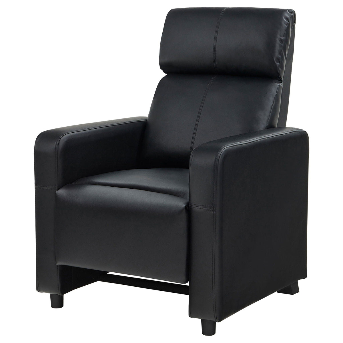 Push Back Recliner - Reclining Chair | 29.5 x 33.75 x 41.25 in | Faux Leather & Polyester | Black
