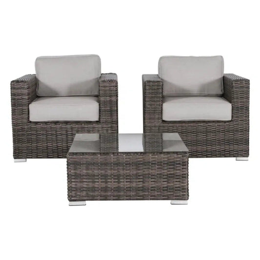2 Person Seating Set With Cushions | 3 Piece Outdoor Set | Rattan & Wicker | Outdoor Living