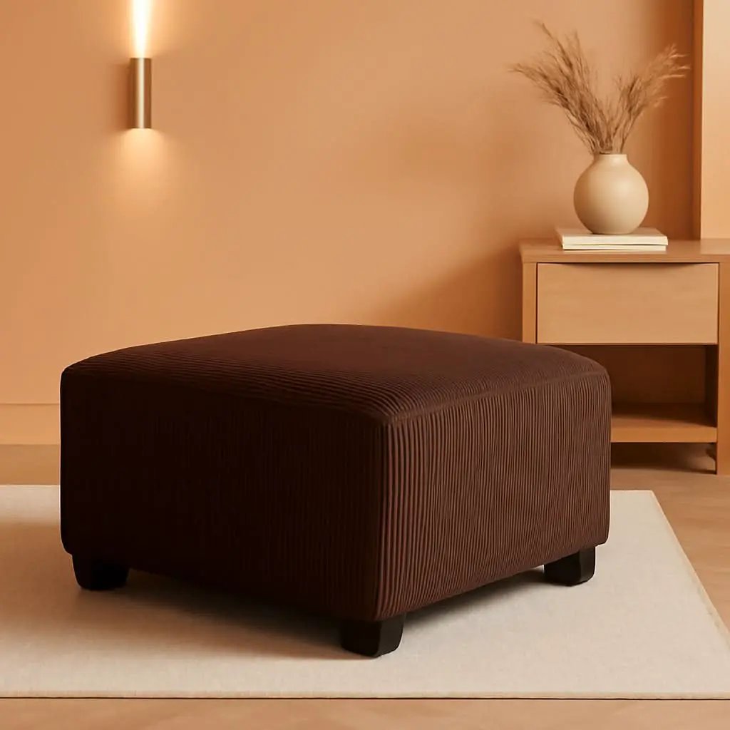 Ottoman Dark Brown Textured Stripe Statement Piece from PriceLows™