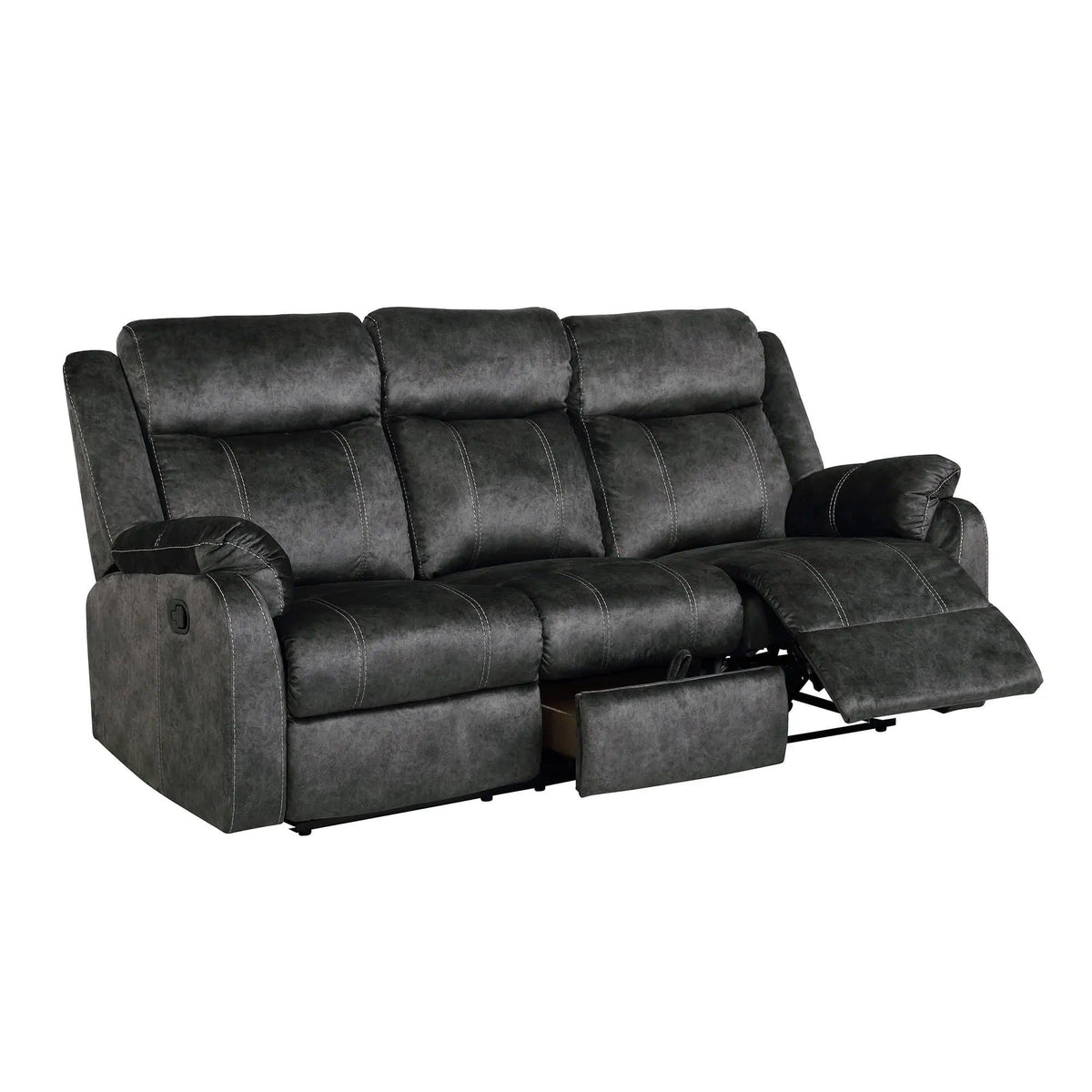 Sonet Domino Reclining Sofas | 2 Pieces | Fabric & Metal | Living Room