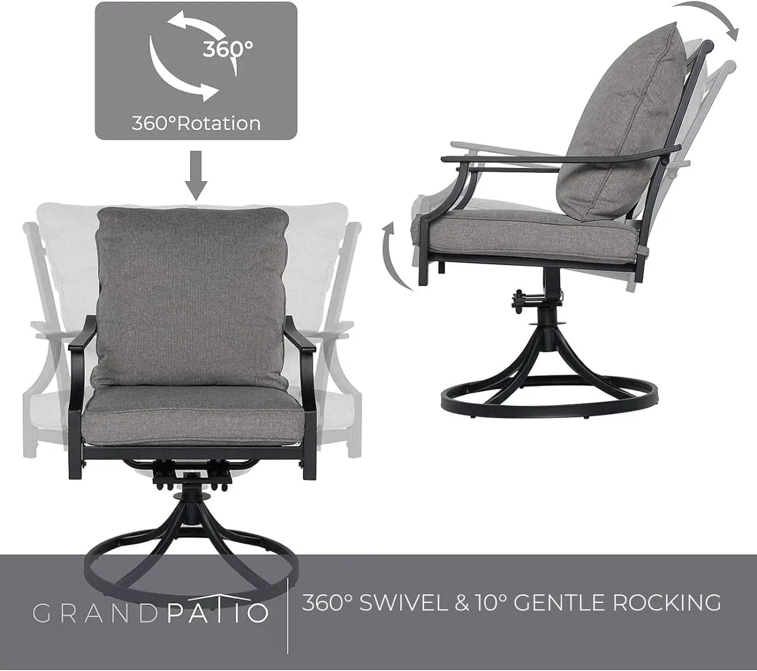 7 Piece Patio Dining Set For 6 With Swivel Chairs And Olefin Cushions from PriceLows™