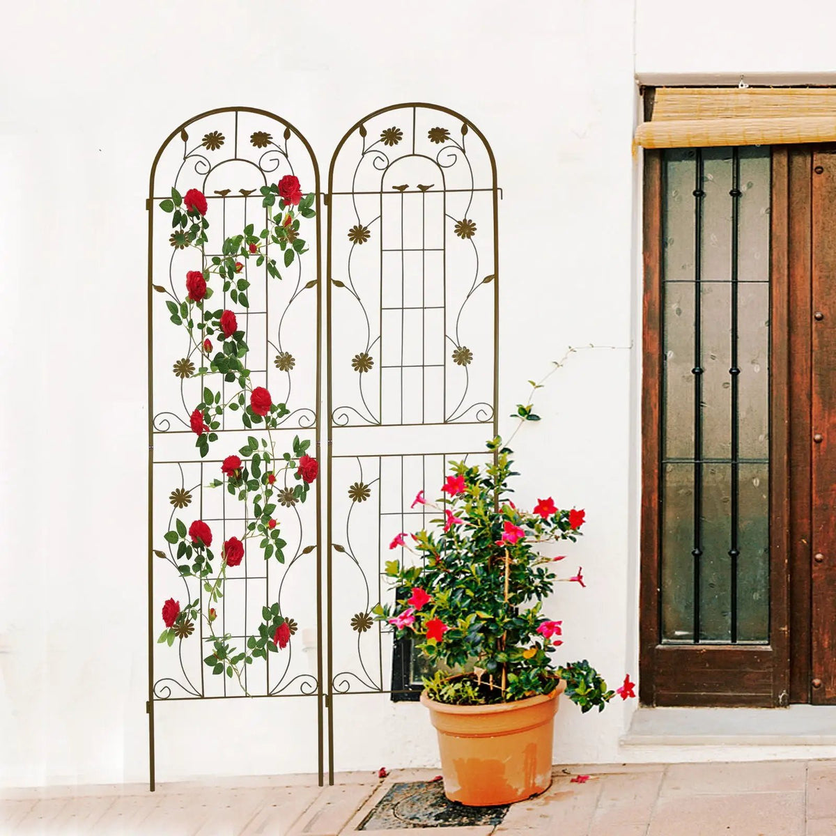 Metal Garden Trellis | Galvanized Steel | Powder Coated | 4 Piece Set