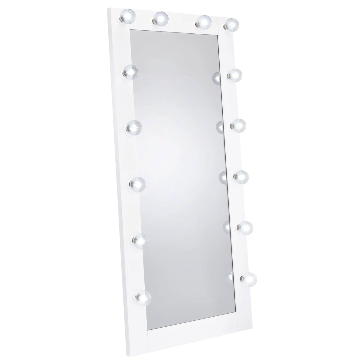 Zayan 32 x 71 Inch Floor Mirror LED Lighting White Gloss | 32 x 5.5 x 71 in | Home Furniture | Home