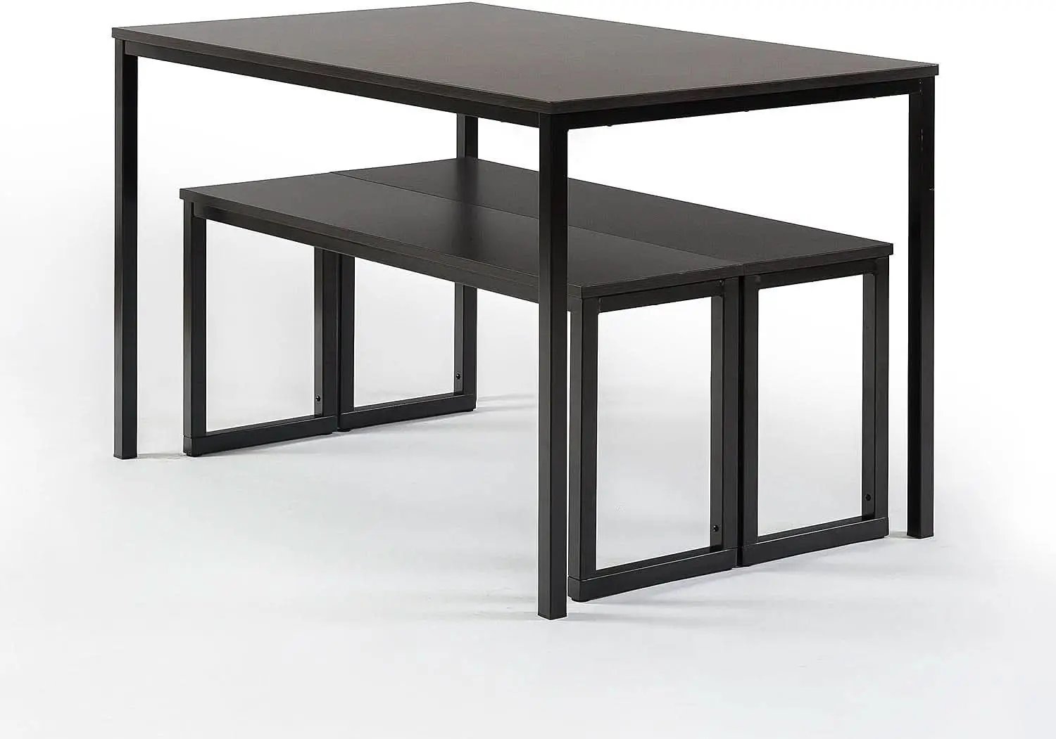 Espresso Textured Metal Frame Dining Table Benches from PriceLows™