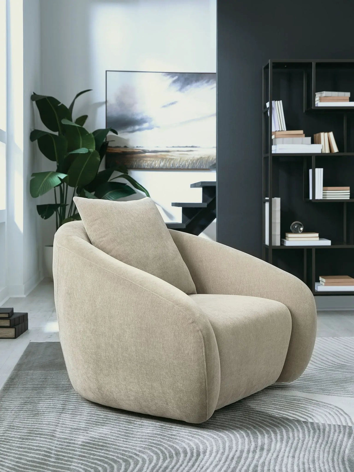 Yahya Swivel Accent Chair | Soft Velvet Upholstery | Reading Nook Seating | 39.5 Inch Length
